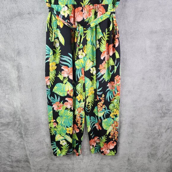 Women's Signature Collection Floral Print Jumpsuit Ruffle Sleeve Size M - Picture 3 of 14